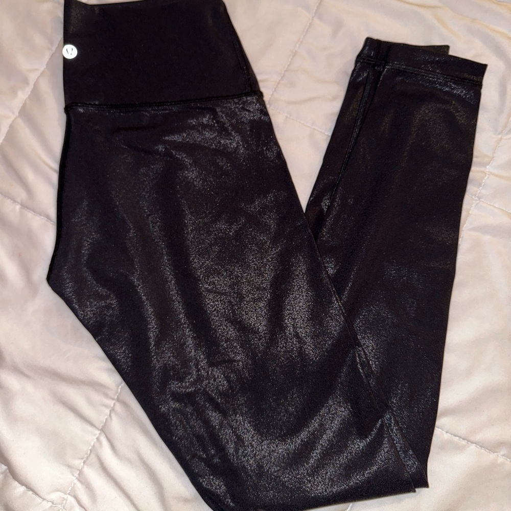 Foil leather Lululemon Leggings